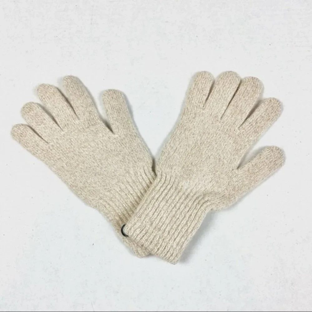 The Icing Gold Metallic & Cream Knit Gloves